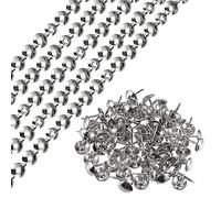sourcing map 10Pcs Upholstery Tacks Strips, 1Meter Glossy Decorative Nail Trims for Sofa Headboard Chair Furniture with Upholstery Nails (11mm Silver)