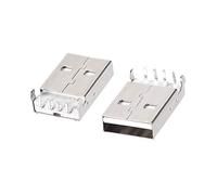 sourcing map 10PCS USB 2.0 Type A Male Socket Connector Jack Port, 4-Pin DIP 90 Degree, Repair Replacement Adapter White