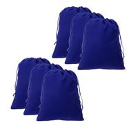 sourcing map 10pcs Velvet Gift Bags 7.9" x 9.8" Drawstring Jewelry Pouches Reusable Gift Packaging Storage Bags with Drawstring for Jewelry Bracelet Headphone Bead Gift Candy, Dark Blue