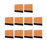sourcing map 10pcs Vinyl Squeegee, Felt Edge Vinyl Wrap Decal Squeegee Tool, 4-Inch Car Vinyl Film Scraper Plastic Squeegee for Car Wrap, Sign Making, Window, Brown, Rectangle