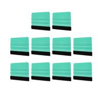 sourcing map 10pcs Vinyl Squeegee, Felt Edge Vinyl Wrap Decal Squeegee Tool, 4-Inch Car Vinyl Film Scraper Plastic Squeegee for Car Wrap, Sign Making, Window, Green, Rectangle