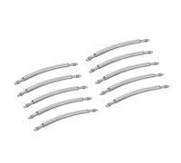 sourcing map 10pcs Watch Band Pins 20mm Curved Spring Bar Pin 1.3mm Dia Stainless Steel Double Flanged End Link Repair Kit for Watch Band Bracelet