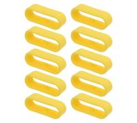 sourcing map 10Pcs Watch Band Strap Loops Silicone Replacement Fastener Rings Silicone Watch Holder Keeper for 18mm Width Watch Band, Yellow