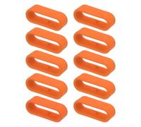 sourcing map 10Pcs Watch Band Strap Loops Silicone Replacement Fastener Rings Silicone Watch Holder Keeper for 18mm Width Watch Band, Orange
