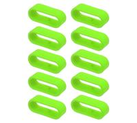 sourcing map 10Pcs Watch Band Strap Loops Silicone Replacement Fastener Rings Silicone Watch Holder Keeper for 22mm Width Watch Band, Green