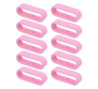 sourcing map 10Pcs Watch Band Strap Loops Silicone Replacement Fastener Rings Silicone Watch Holder Keeper for 22mm Width Watch Band, Pink