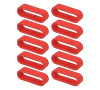 sourcing map 10Pcs Watch Band Strap Loops Silicone Replacement Fastener Rings Silicone Watch Holder Keeper for 22mm Width Watch Band, Red