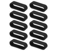 sourcing map 10Pcs Watch Band Strap Loops Silicone Replacement Fastener Rings Silicone Watch Holder Keeper for 22mm Width Watch Band, Black