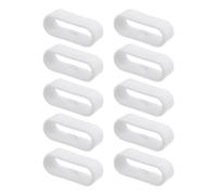 sourcing map 10Pcs Watch Band Strap Loops Silicone Replacement Fastener Rings Silicone Watch Holder Keeper for 22mm Width Watch Band, White