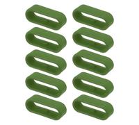 sourcing map 10Pcs Watch Band Strap Loops Silicone Replacement Fastener Rings Silicone Watch Holder Keeper for 22mm Width Watch Band, Army Green