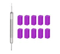 sourcing map 10pcs Watch Strap Loop 16mm Rubber Watch Holder Fastener Rings Retainer with Spring Bar Tool for Watch Band Repair, Purple