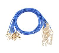 sourcing map 10pcs Waxed Necklace Cord Bulk, 18 Inches and 1.5mm Dia Necklace String Rope with Clasp for Pendants, Bracelets, Necklaces, Jewelry Making Beading Supplies,Blue