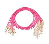 sourcing map 10pcs Waxed Necklace Cord Bulk, 18 Inches and 1.5mm Dia Necklace String Rope with Clasp for Pendants, Bracelets, Necklaces, Jewelry Making Beading Supplies,Hot Pink