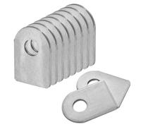 sourcing map 10Pcs Weld on Tabs, 1-9/16" H x 1-3/32" W Flat Tab Brackets with 3/8" Hole, Universal Shock Mount Gusset Welding Accessories for Damping Frame Light Bar Reinforcing Structure