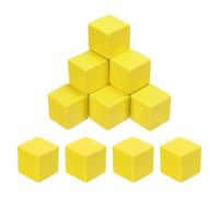 sourcing map 10Pcs Wood Blocks for Crafts, 3cm Unfinished Wood Cube Solid Wooden Blank Square Block for DIY Craft Projects Personalized Gifts, Yellow