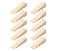 sourcing map 10Pcs Wooden Door Stopper, 150 x 40 x 40mm Non-Slip Solid Wood Door Wedges Triangle Wooden Doorstop Blocks for Chair Caning Home Office Floor