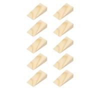 sourcing map 10Pcs Wooden Door Stopper, 40 x 20 x 10mm Non-Slip Solid Wood Door Wedges Triangle Wooden Doorstop Blocks for Chair Caning Home Office Floor