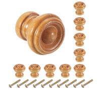 sourcing map 10pcs Wooden Knobs, 25mm/1" Round Cabinet Knobs Single Hole Pull Handles, Wooden