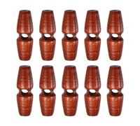 sourcing map 10pcs Wooden Toggle Buttons 30mm / 1.2" Single Hole Wood Olive Horn Sewing Buttons for Coat Sweaters Clothing DIY Craft, Red Coffee