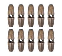 sourcing map 10pcs Wooden Toggle Buttons 35mm / 1.4" Single Hole Wood Olive Horn Sewing Buttons for Coat Sweaters Clothing DIY Craft, Brown