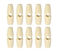sourcing map 10pcs Wooden Toggle Buttons 35mm / 1.4" Single Hole Wood Olive Horn Sewing Buttons for Coat Sweaters Clothing DIY Craft, Natural Color