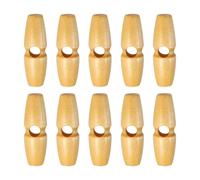 sourcing map 10pcs Wooden Toggle Buttons 35mm / 1.4" Single Hole Wood Olive Horn Sewing Buttons for Coat Sweaters Clothing DIY Craft, Beige