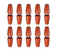 sourcing map 10pcs Wooden Toggle Buttons 45mm / 1.8" Single Hole Wood Olive Horn Sewing Buttons for Coat Sweaters Clothing DIY Craft, Red Coffee