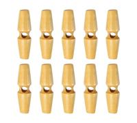 sourcing map 10pcs Wooden Toggle Buttons 45mm / 1.8" Single Hole Wood Olive Horn Sewing Buttons for Coat Sweaters Clothing DIY Craft, Beige