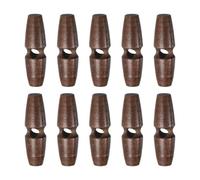 sourcing map 10pcs Wooden Toggle Buttons 45mm / 1.8" Single Hole Wood Olive Horn Sewing Buttons for Coat Sweaters Clothing DIY Craft, Brown
