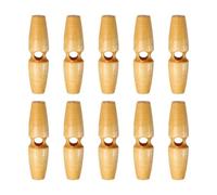 sourcing map 10pcs Wooden Toggle Buttons 50mm / 2" Single Hole Wood Olive Horn Sewing Buttons for Coat Sweaters Clothing DIY Craft, Beige