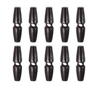 sourcing map 10pcs Wooden Toggle Buttons 50mm / 2" Single Hole Wood Olive Horn Sewing Buttons for Coat Sweaters Clothing DIY Craft, Dark Brown