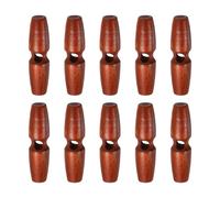 sourcing map 10pcs Wooden Toggle Buttons 55mm / 2.2" Single Hole Wood Olive Horn Sewing Buttons for Coat Sweaters Clothing DIY Craft, Red Coffee