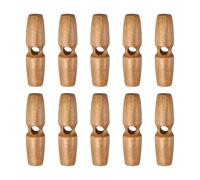sourcing map 10pcs Wooden Toggle Buttons 55mm / 2.2" Single Hole Wood Olive Horn Sewing Buttons for Coat Sweaters Clothing DIY Craft, Light Brown