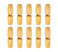 sourcing map 10pcs Wooden Toggle Buttons 55mm / 2.2" Single Hole Wood Olive Horn Sewing Buttons for Coat Sweaters Clothing DIY Craft, Beige