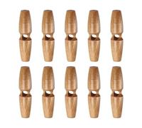 sourcing map 10pcs Wooden Toggle Buttons 60mm / 2.4" Single Hole Wood Olive Horn Sewing Buttons for Coat Sweaters Clothing DIY Craft, Light Brown