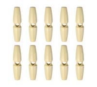 sourcing map 10pcs Wooden Toggle Buttons 60mm / 2.4" Single Hole Wood Olive Horn Sewing Buttons for Coat Sweaters Clothing DIY Craft, Natural Color