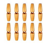 sourcing map 10pcs Wooden Toggle Buttons 60mm / 2.4" Single Hole Wood Olive Horn Sewing Buttons for Coat Sweaters Clothing DIY Craft, Medium Brown