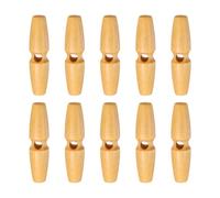 sourcing map 10pcs Wooden Toggle Buttons 60mm / 2.4" Single Hole Wood Olive Horn Sewing Buttons for Coat Sweaters Clothing DIY Craft, Beige