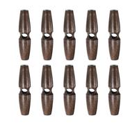 sourcing map 10pcs Wooden Toggle Buttons 60mm / 2.4" Single Hole Wood Olive Horn Sewing Buttons for Coat Sweaters Clothing DIY Craft, Brown