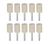 sourcing map 10pcs Wool Felt Mounted Mandrel Points 20mm Head 1/4 Inch Shank Cylinder Polishing Bits Burrs Felt Polishing Buffing Wheel for Rotary Tool