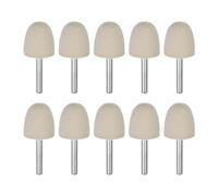 sourcing map 10pcs Wool Felt Mounted Mandrel Points 25mm Head 1/4 Inch Shank Conical Polishing Bits Burrs Felt Polishing Buffing Wheel for Rotary Tool