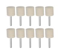 sourcing map 10pcs Wool Felt Mounted Mandrel Points 25mm Head 1/4 Inch Shank Cylinder Polishing Bits Burrs Felt Polishing Buffing Wheel for Rotary Tool