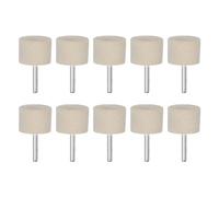 sourcing map 10pcs Wool Felt Mounted Mandrel Points 35mm Head 1/4 Inch Shank Cylinder Polishing Bits Burrs Felt Polishing Buffing Wheel for Rotary Tool