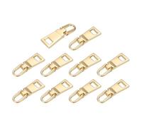 sourcing map 10pcs Zipper Pull, 1.12 Inch Zinc Alloy Zip Puller Zipper Pull Replacement Sewing Zippers Tapes for Luggage Clothing Jackets Backpacks Boots, Gold
