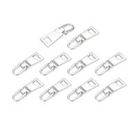 sourcing map 10pcs Zipper Pull, 1.12 Inch Zinc Alloy Zip Puller Zipper Pull Replacement Sewing Zippers Tapes for Luggage Clothing Jackets Backpacks Boots, Silver