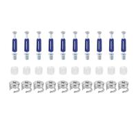 sourcing map 10Set 15x11.5mm Furniture Cam Lock Fitting with 6x40mm Dowel Fasteners, 3-in-1 Metal Furniture Board Connecting Screws Bolts Assortment Kit for Cabinets Chairs Drawer, Blue