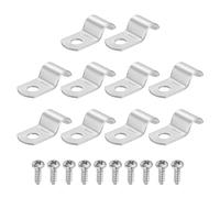 sourcing map 10Set 8mm Pipe Strap, 1 Hole Pipe Clamp 304 Stainless Steel Rigid Conduit Clamp U Bracket Heavy Duty with Self-Tapping Screws for Tube Installation, Silver