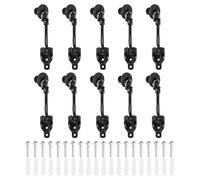 sourcing map 10Set Bungee Kit, Universal Sun Shade Replacement Parts, Bungee Tie Downs, Bungee Receiver Brackets, Pull Ring End Cap for Exterior Outdoor/Indoor Roller Shade Blinds, Black