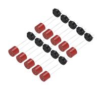 sourcing map 10Set Cylindrical DIP Mounted Miniature Round Slow Blow Micro Fuse with Fuse Holder for Electronic Parts PCB LCD Repair, T-1.25A 1.25A 250V, Red
