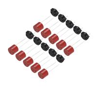 sourcing map 10Set Cylindrical DIP Mounted Miniature Round Slow Blow Micro Fuse with Fuse Holder for Electronic Parts PCB LCD Repair, T-1.6A 1.6A 250V, Red